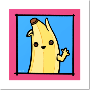 Cute Peeled Banaba Doodle Posters and Art